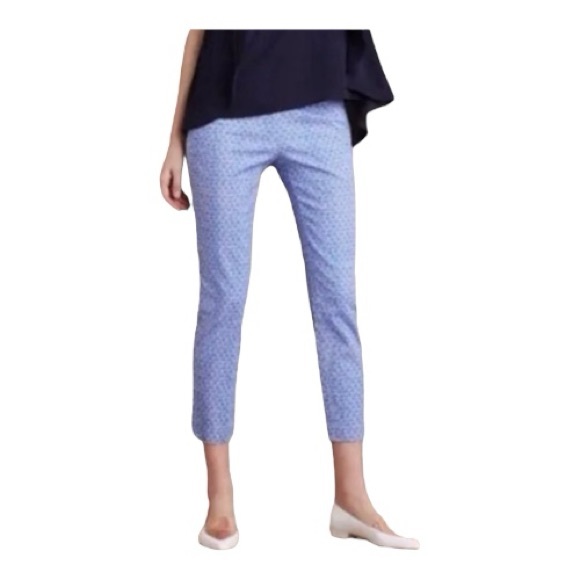 ✨ EUC ANTHROPOLOGIE Cartonnier Seashell Print Charlie Cropped Trousers | Size 8 - Picture 1 of 10